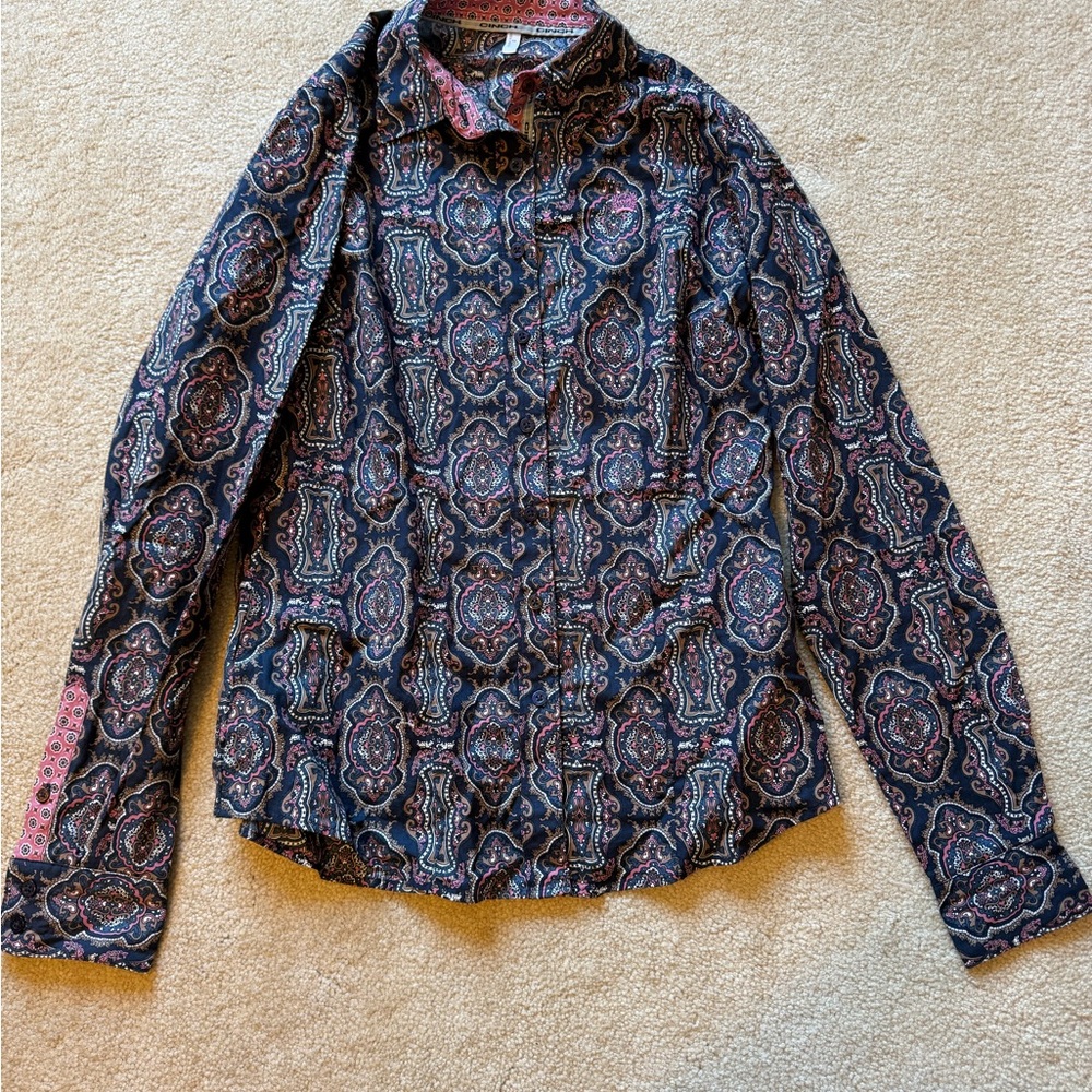 Cinch pink and navy Paisley Shirt